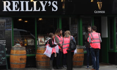 Campaigners from Love Both promote their message in Dublin before Friday’s referendum