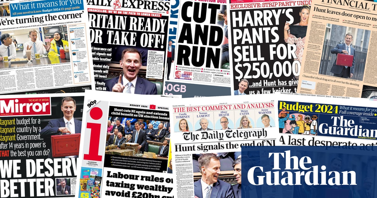‘We deserve better’: what the papers say about Jeremy Hunt’s pre-election budget | Newspapers