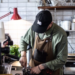Barista at Kaffebaren på Möllan, Malmo, Sweden.