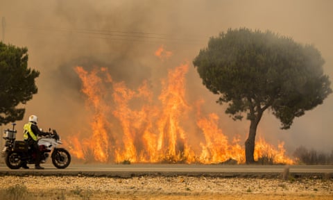 Forest fire that reached the world heritage-listed Donana national park in Spain, 2017.