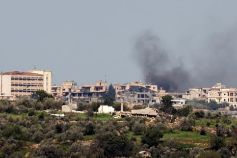 Smoke rises over the southern Lebanese town of Bint Jbeil