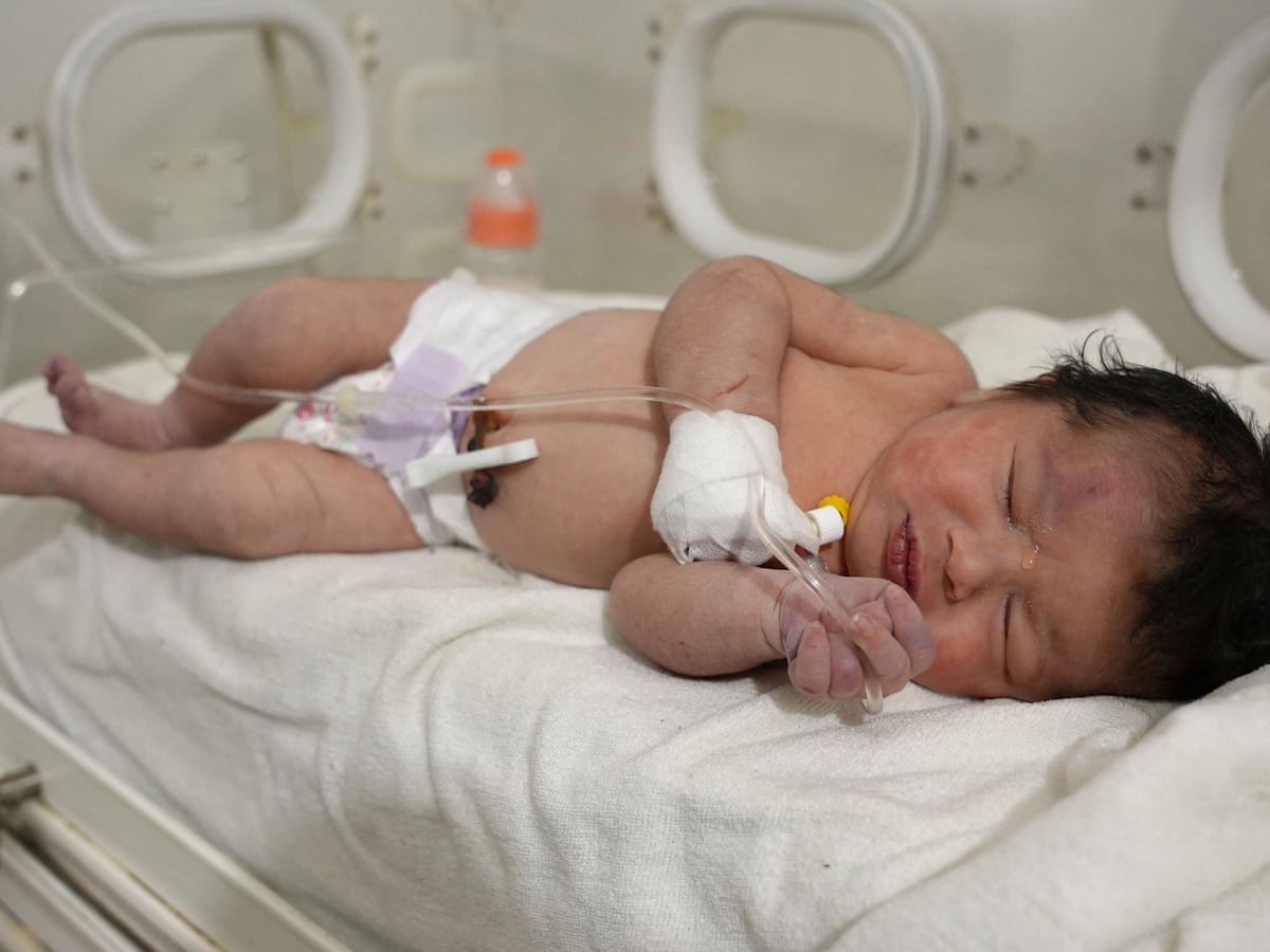 Baby Born In Rubble Of Syria Earthquake Is Named Aya And Has New Guardian |  Turkey-Syria Earthquake 2023 | The Guardian