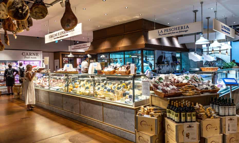 Cured meats and cheese counter at Eataly, London