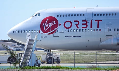 The Virgin Orbit "Cosmic Girl", a modified Boeing 747. The company has ceased operations after filing for bankruptcy in April