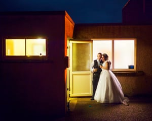 Katrina and Kyle take a moment together at the end of their wedding reception, Aspatria, Cumbria, 2018
