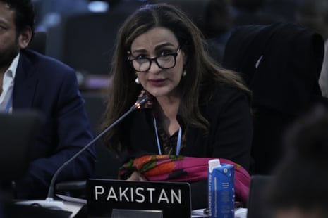Sherry Rehman, minister of climate change for Pakistan, speaks during the closing plenary session.