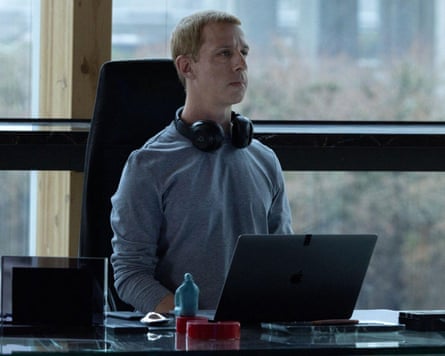 Jeremy Strong as Mark Zuckerberg in The Social Reckoning.