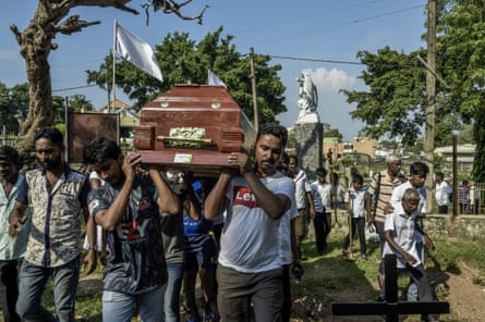 A funeral in Colombo last week. Due to the devastating force of the blasts on their victims, the final death toll – believed to be in excess of 253 – has yet to be announced.