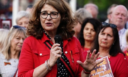 MP Diana Johnson addresses campaigners in London before the publication of the inquiry report into the scandal.