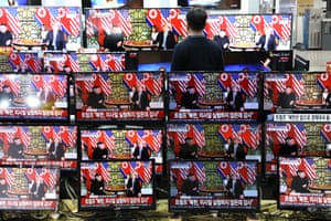 Seoul, South Korea: A man watches television reports of US president Trump’s meeting with North Korean leader Kim Jong-un