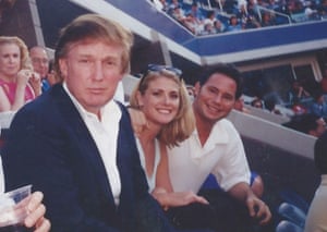Amy Dorris sat between Donald Trump and Jason Binn athe the US Open in Queens 1997. Amy Dorris sat between Donald Trump and Jason Binn athe the US Open in Queens 1997.