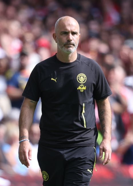 Enzo Maresca during the Community Shield match between Manchester City and Arsenal