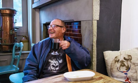 Long-standing customer of Mr Fitzpatrick’s Temperance Bar John Houghton (70) drinks a hot blackcurrant and liquorice, in Rawtenstall in Lancashire . Photo credit : Joel Goodman