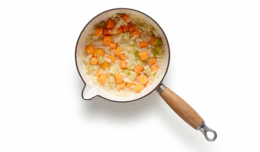 Felicity Cloake’s summer minestrone. Now add the carrot and celery – stir in the vegetables in the order in which they’ll take to cook.
