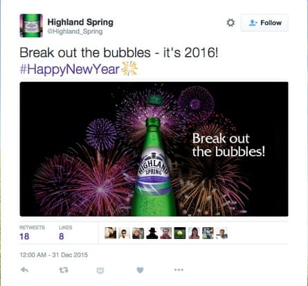 Highland Spring welcomes 2016 a day early.