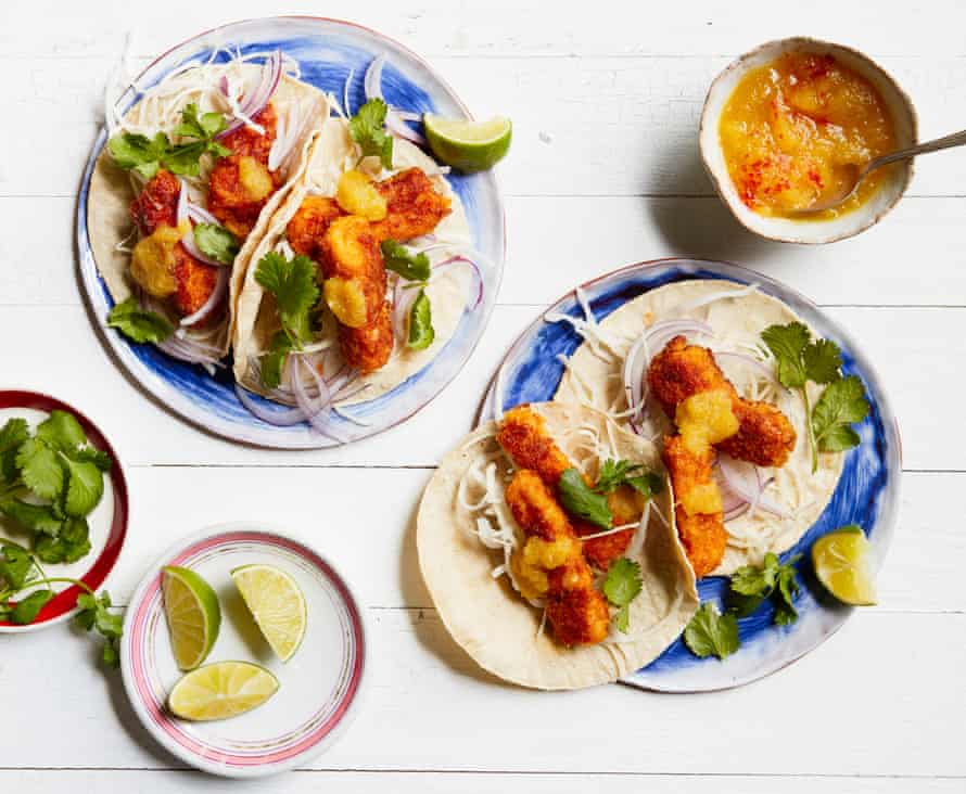 Cornflake breaded fish tacos from Thomasina Miers.