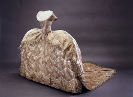 The wedding gown of Duchess Hedvig Elisabeth, modelled on Marie Antoinette’s dress.