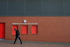 Hospitality ticket collection windows are closed at Anfield after the Premier League was paused in March.