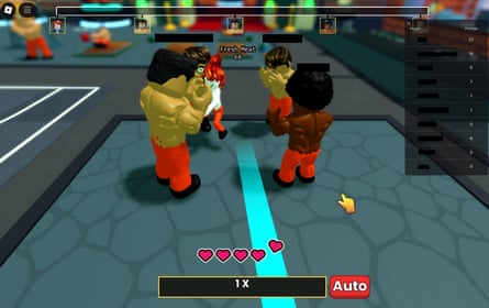 A small avatar is surrounded by four muscly ones