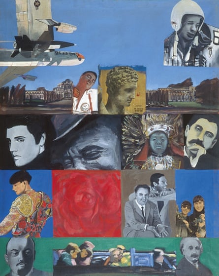 It’s a Man’s World I, 1964, oil on canvas with collage, by Pauline Boty.