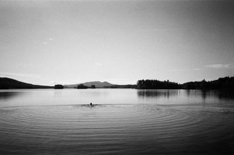 Lake swimming in Jokkmokk, Sweden