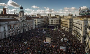 Podemos supporters in the centre of Madrid, in 2015