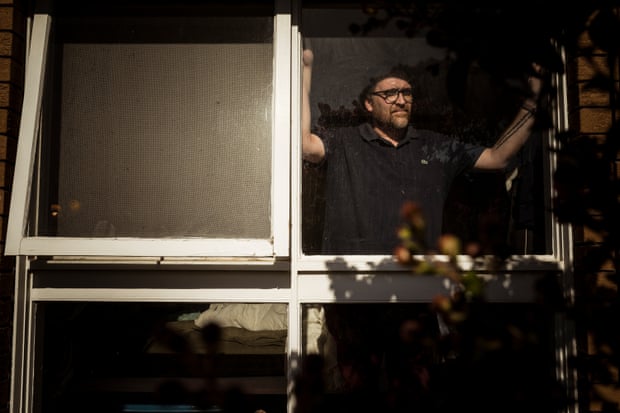 Melbourne author Peter Coleman in Covid isolation at home earlier this year.