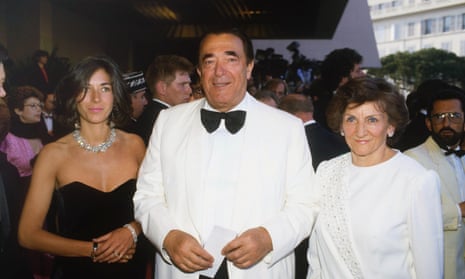From left: Ghislaine, Robert and Elisabeth Maxwell at Cannes in 1987.