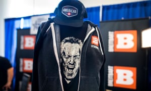 The late founder of Bretibart News, Andrew Breitbart, is seen on a T-shirt at CPAC. Like countless other sites on the cluttered web, Breitbart’s sports page just yells to its choir.