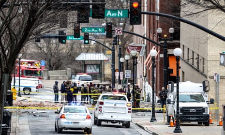 FBI and first responders work downtown in Nashville on Christmas Day.