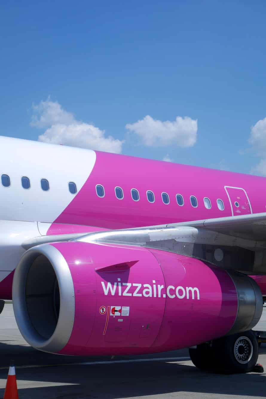 Wizz Air A320 200 on the tarmac at Budapest Ferihegy Airport, Hungary.