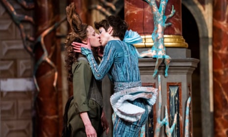 Mariah Gale and Marianne Oldham in A Midsummer Night's Dream at Shakespeare's Globe.