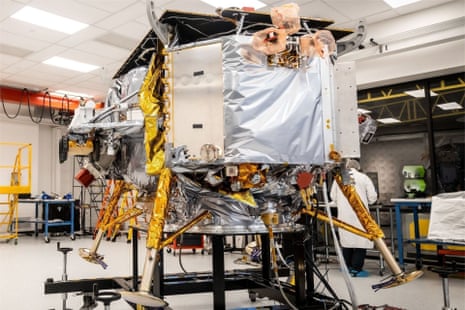 The Peregrine lander as it is assembled and equipped.