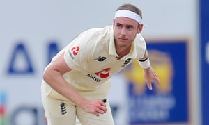 Stuart Broad in action.