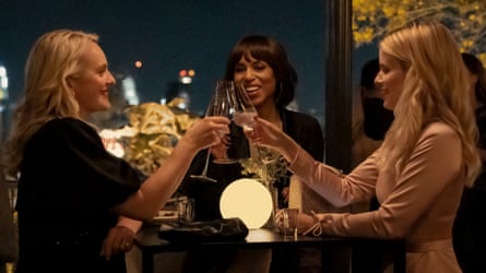 Bubbling up … (from left) Elisabeth Moss, Kerry Washington and Kate Mara in Imperfect Women.