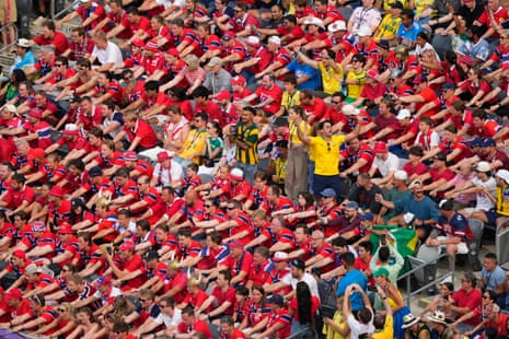 Norwegian fans perform the Viking boat row.