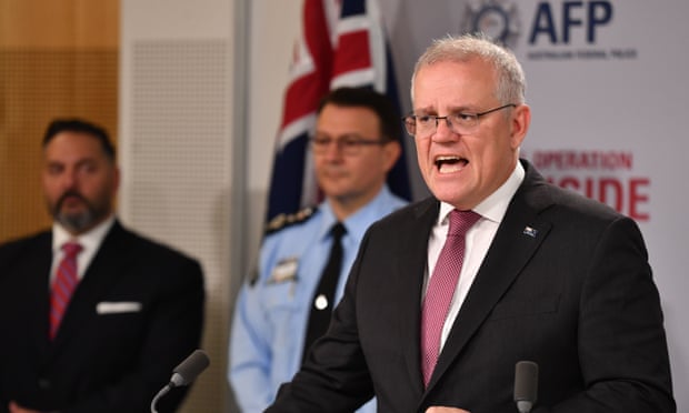 The Australian prime minister Scott Morrison crime gangs,Scott Morrison ,The Australian prime Australian federal police commissioner, Reece Kershaw,harbouchanews,