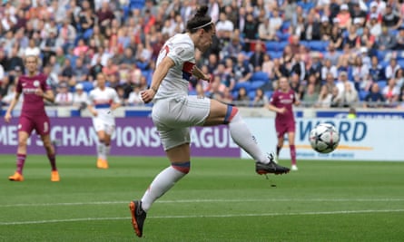 Lucy Bronze has been nominated for Uefa’s goal of the season award for her volley for Lyon against Manchester City.