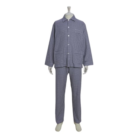 Anderson & Sheppard Soft Brushed Cotton Pyjama In Check Print in Navy