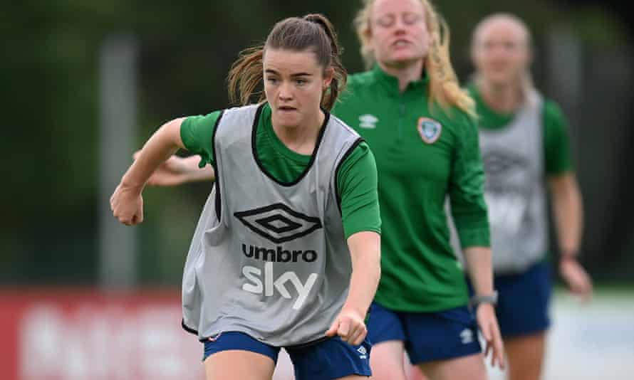 Clare Shine during a Republic of Ireland training session at the FAI National Training Center in Abbotstown, Dublin, on 15 September 2021.