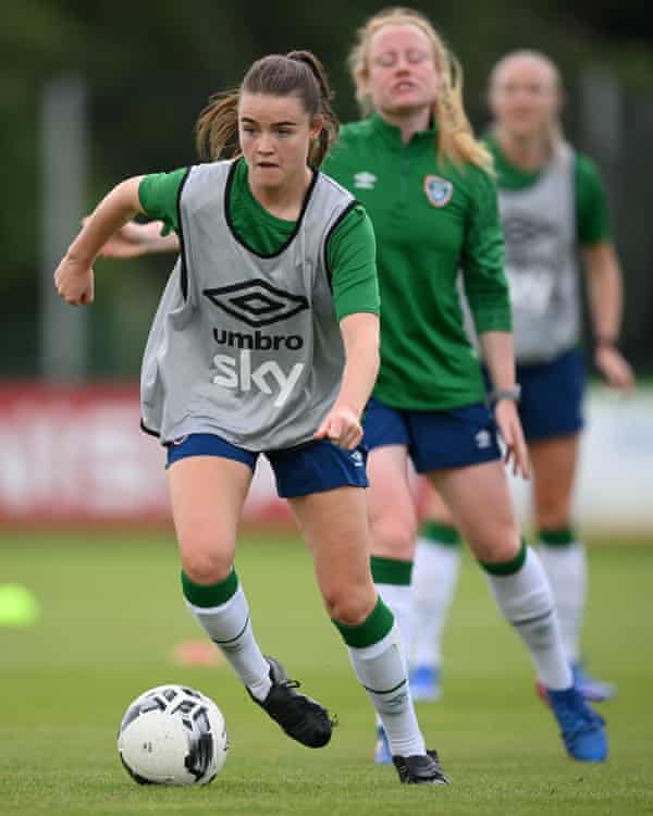 Clare Shine during a Republic of Ireland training session at the FAI National Training Centre in Abbotstown, Dublin, on 15 September 2021.