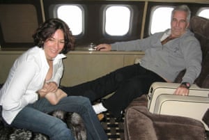 Jeffrey Epstein and Ghislaine Maxwell on his private jet.