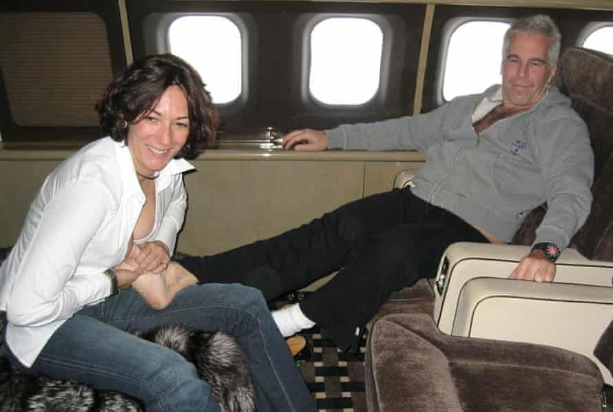 Jeffrey Epstein and Ghislaine Maxwell on his private jet.