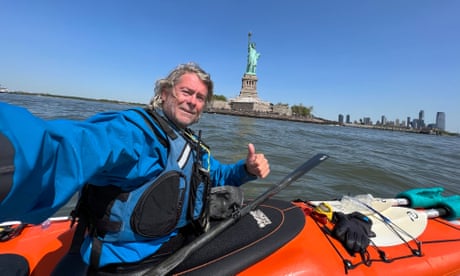 Mark Fuhrmann kayaking off the coast of New York.