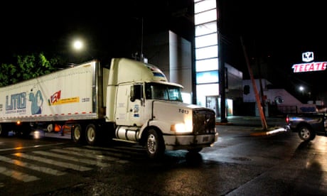 Un contenedor refrigerado con 273 cadáveres no identificados en Guadalajara, México, septiembre de 2018.