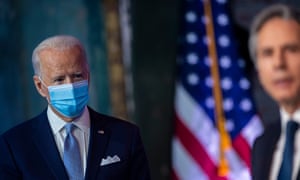 Joe Biden introducing his secretary of state Antony Blinken in November.