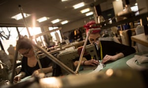 Workers in the alterations department