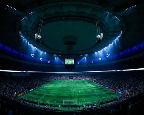 General view of the stadium during the 2025 MLS Cup Playoffs Conference Semifinal match between Vancouver Whitecaps FC and Los Angeles Football Club at BC Place on November 22, 2025 in Vancouver, British Columbia.