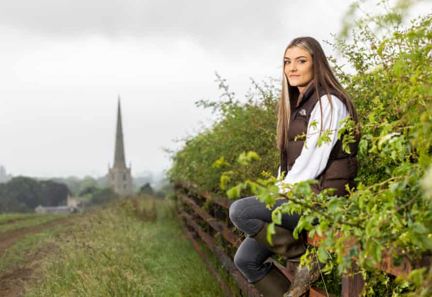 Emily Goodson on the site of the proposed natural burial ground at Castle View Farm in Leicestershire.