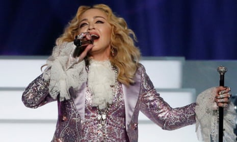 Madonna, performing during her tribute to Prince at the 2016 Billboard Awards.